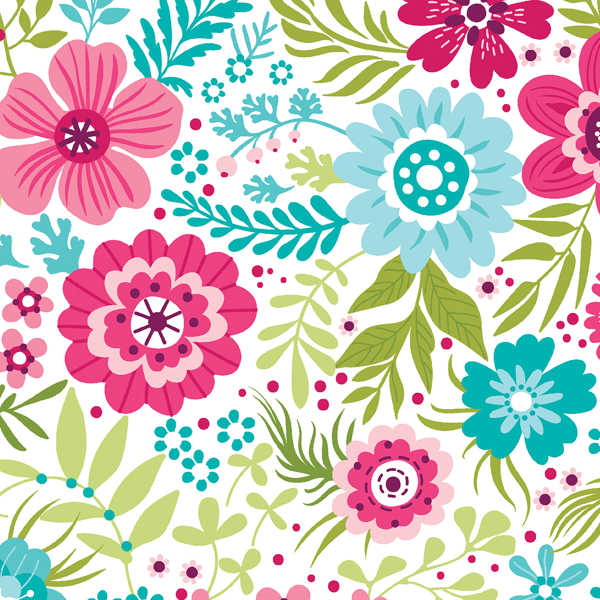 9307 Wallflowers Vanilla Secret Garden Wide Backing (3035) KK Fabrics