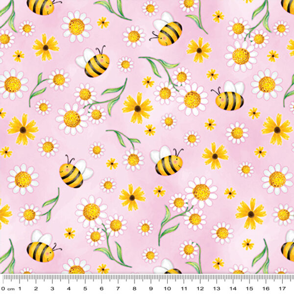 2321 Daisies & Bees Pink Sunshine Days (3028)