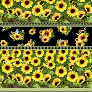 C Stripes Sunshine and Sunflowers (3013)