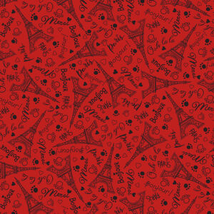 11401R Bonjour Paris Red Parisian Cats (3008)