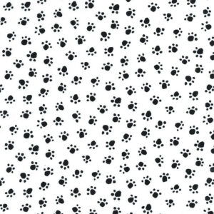 5456E Paw Prints Ebony Black and White Basics (3000)