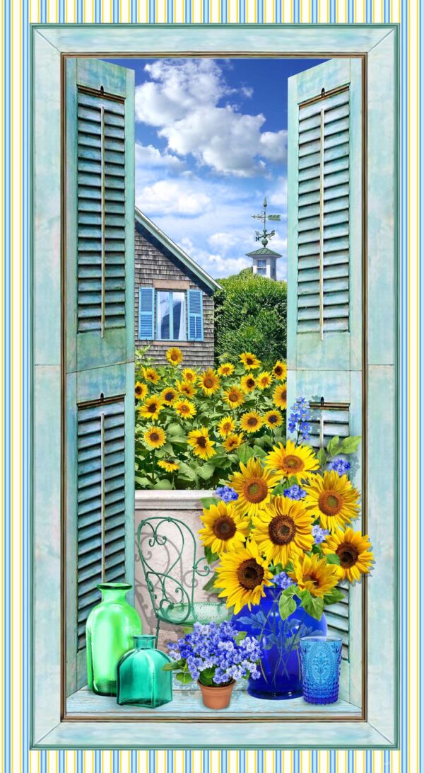 81 Summer Sunflower Panel Summer Sunflowers (3091)