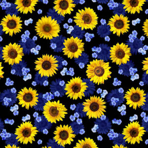 83B Dreamy Black Summer Sunflowers (3091)