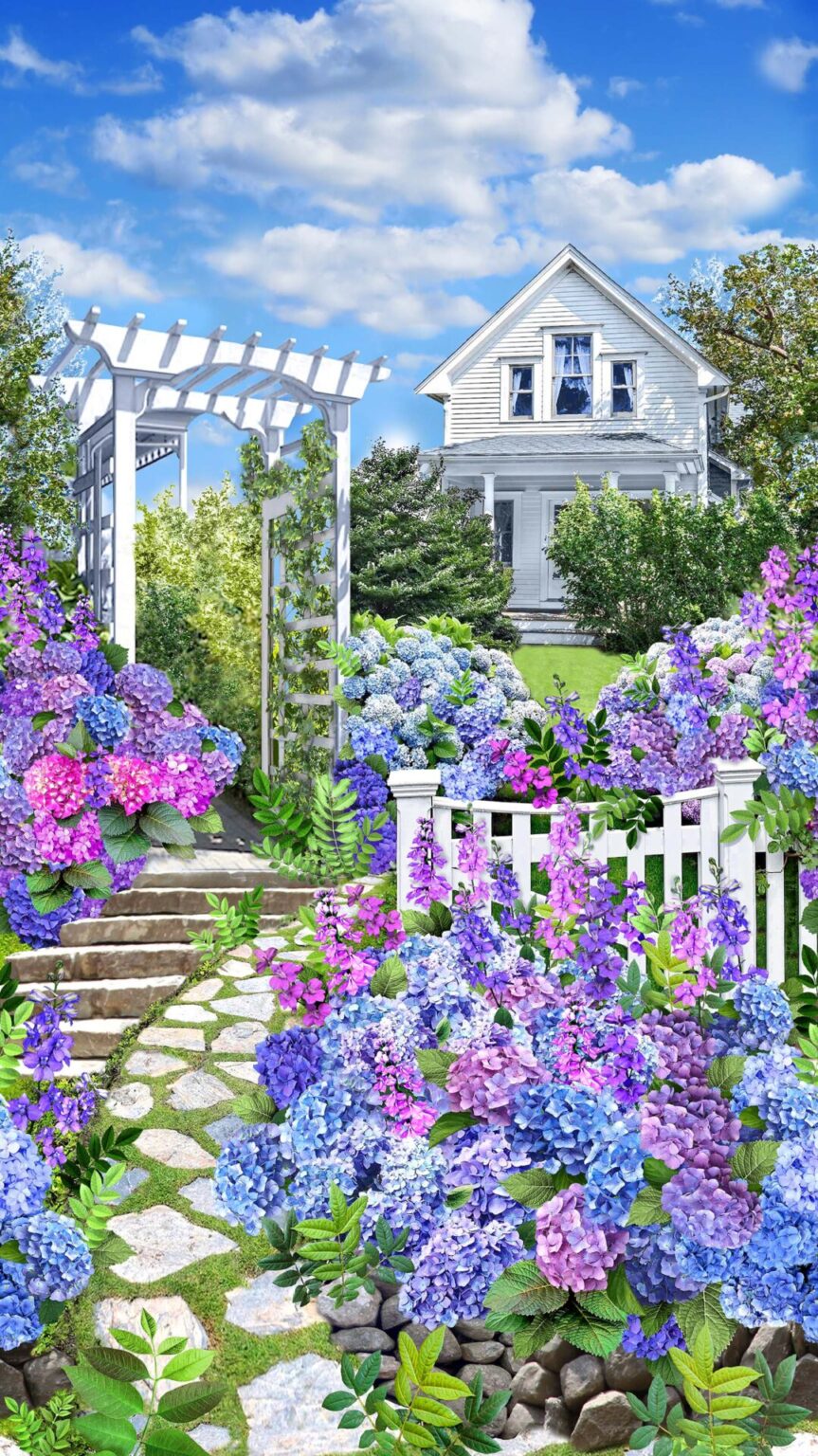 65 Hydrangea Cottage 24 Inch Panel Multi Hydrangea Dreams 3085 KK 65-hydrangea-cottage-24-inch-panel-multi-hydrangea-dreams-3085-kk