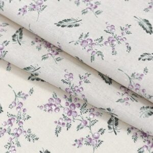Lavender Gold Mimosa Whimsy Florals Linen/Cotton Prints (3098)