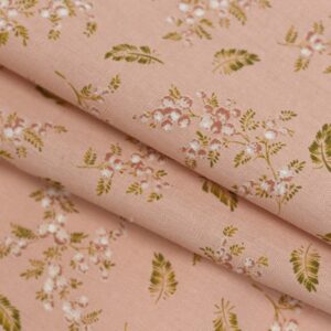 Peach Blossom Gold Mimosa Whimsy Florals Linen/Cotton Prints (3098)