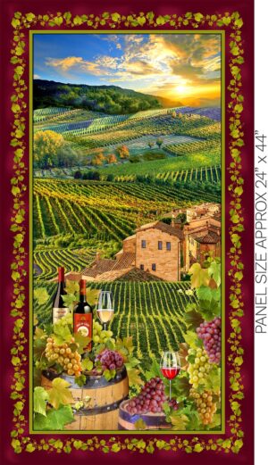 558 Sunny Vineyard Panel Multi Viva Vino (3140)