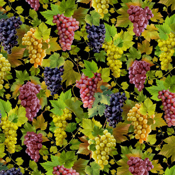 560B Grape Vines Black Viva Vino (3140)
