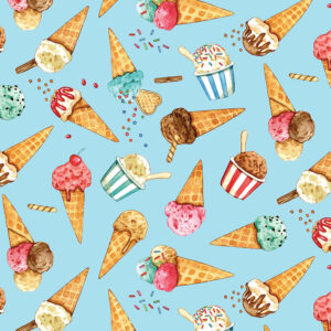 795 Ice Cream Cones Blue Sea La Vie (3136)