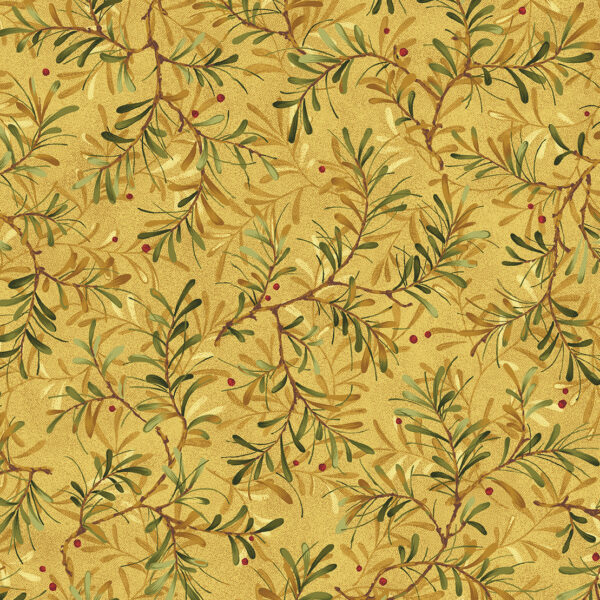 5930 Pine Boughs Gold Star of Wonder Star of Light 108" Wide Backings (17058W)