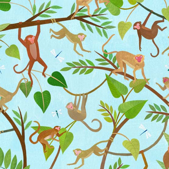 17 Five Little Monkeys Sky Jungle Menagerie (4007)
