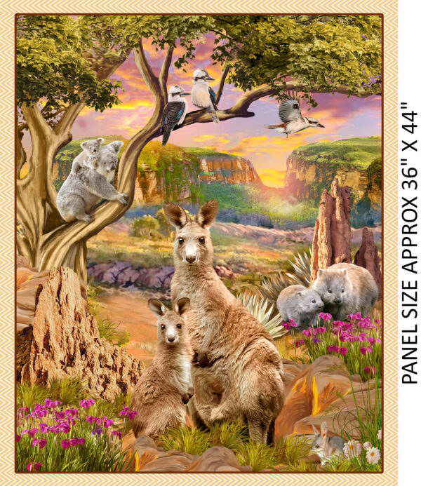 A 36 Inch Panel Australian Animals Scenery Outback Magic (4035)