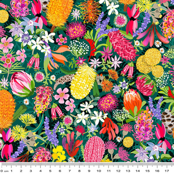 A1 Mixed Florals Small Green Aussie Floral Bliss (4014)