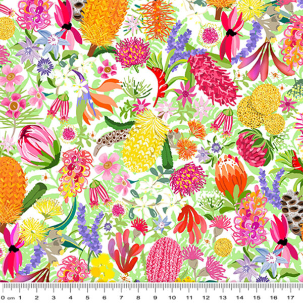A2 Mixed Florals Small White Aussie Floral Bliss (4014)