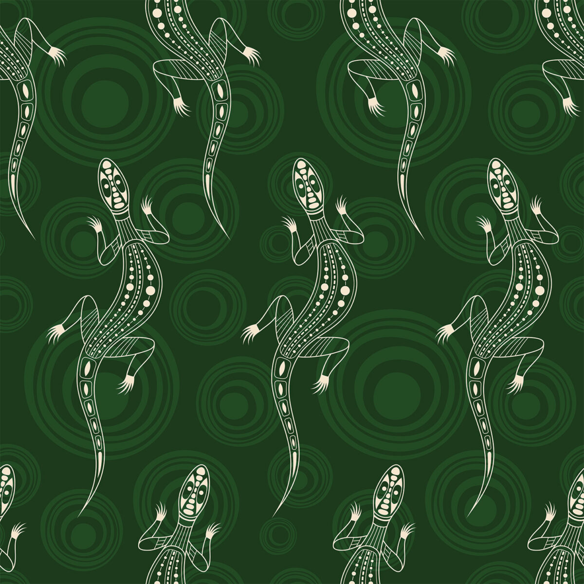 F Lizard Green Aussie Allovers (4031) - KK Fabrics