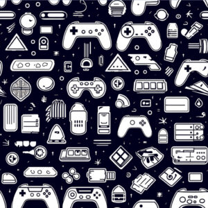 B Video Game Gadgets Black and White Gaming (4016)
