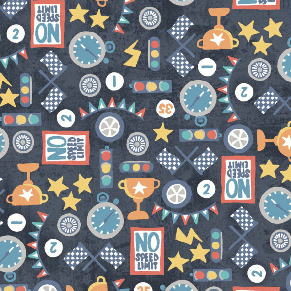 777N No Speed Limit Navy Assorted Designs (4050)