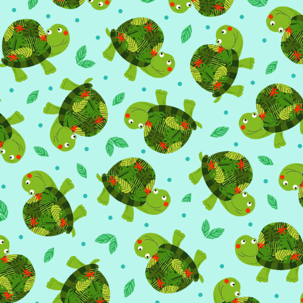 834A Small Turtles Aqua Assorted Designs (4050)