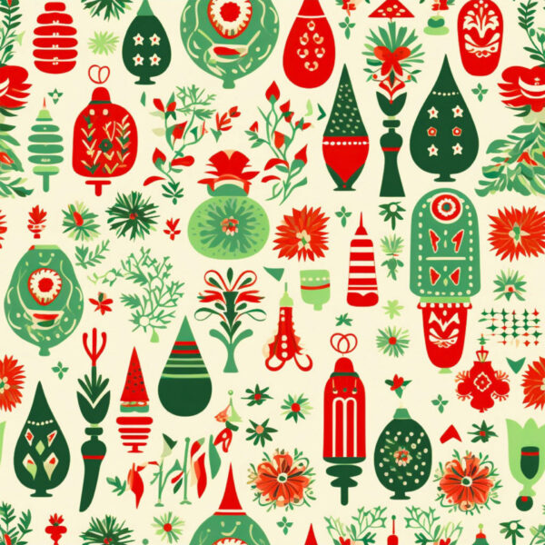 E Tree Decorations Cream Christmas (4017)