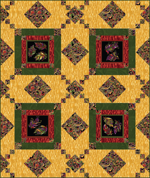 Luminescent Leaves Quilt Pattern - By Benartex