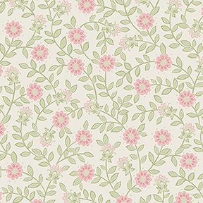 44 Green/Pink Field Floral Wide Backings (16389W)