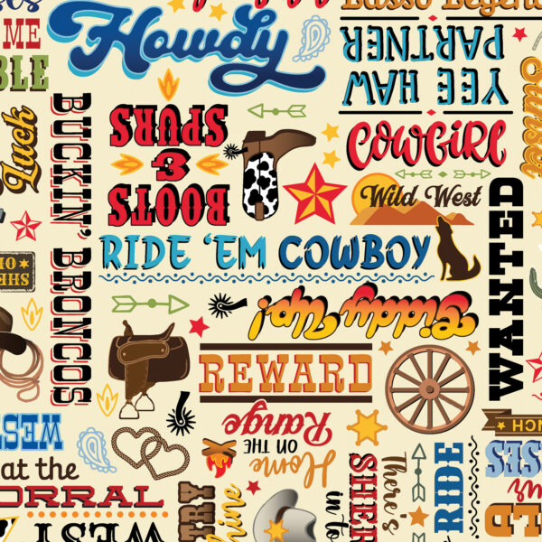 5407 Wild West Words Cream Lil Buckaroos (4049)