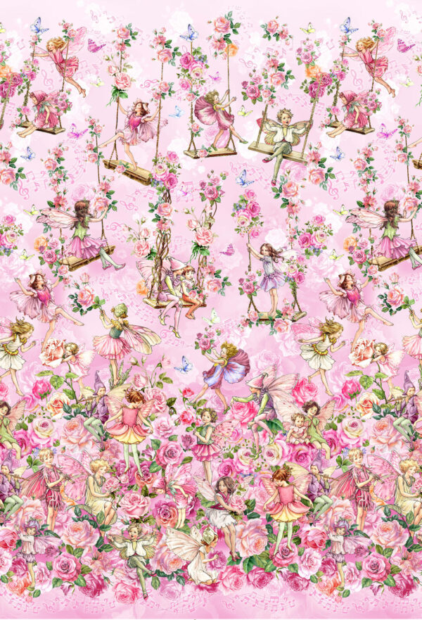 44P Fairy Border Pink Spring Songs Fairies (4054)