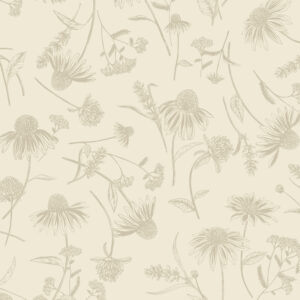 70 Coneflower Tonal Natural Bee Haven Wide Backings (16413W)