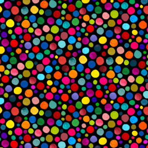 12116 Colourful Polka Dot Black Michael Miller Widebacks (3078)