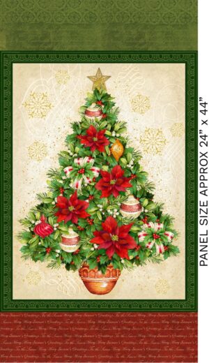 049 Festive Tree 24 Inch Panel Christmas Bloom (4069)
