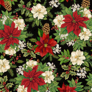 40B Poinsettia Blooms Black Christmas Bloom (4069)