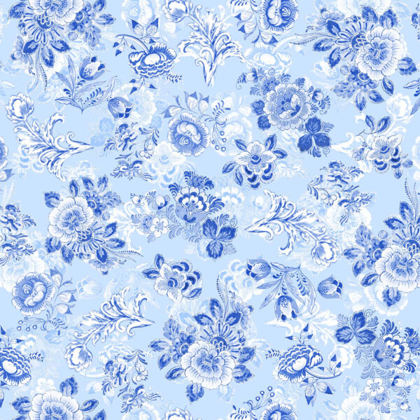 41B Floral Blue Spring Delft (4073)