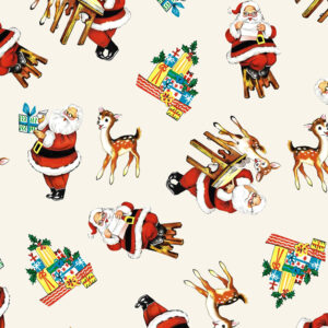 69CR Santa is Coming to Town Cream Holly Jolly (4070)