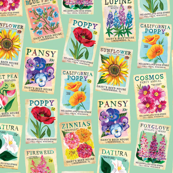 0980 Heritage Seedpacks Light Teal A Wildflower Heart (4075)