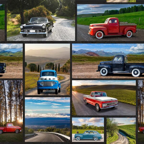 C Cars Collage Nostalgic Vehicles (4092)