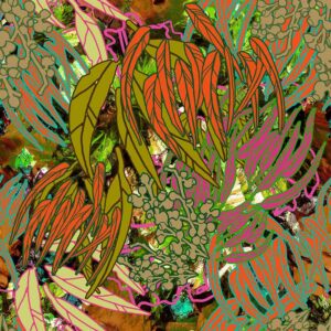 K Gum Leaves Orange Glorious Gum Blossoms (4109)