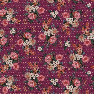 07B Tossed Garden Floral Burgundy Heritage Floral (4118)