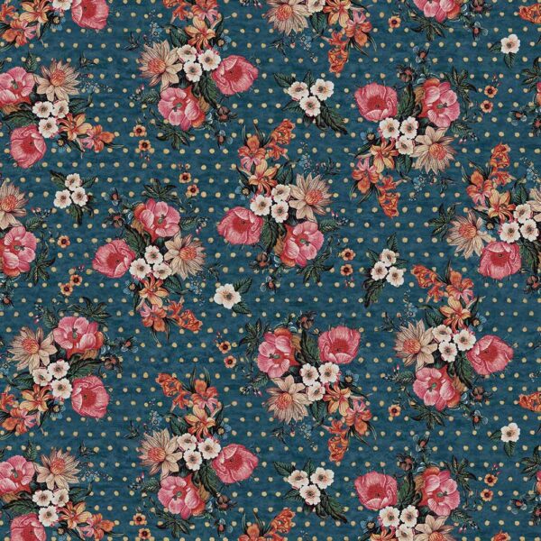 07T Tossed Garden Floral Teal Heritage Floral (4118)