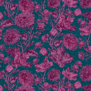 08T Burst of Flowers Teal Heritage Floral (4118)