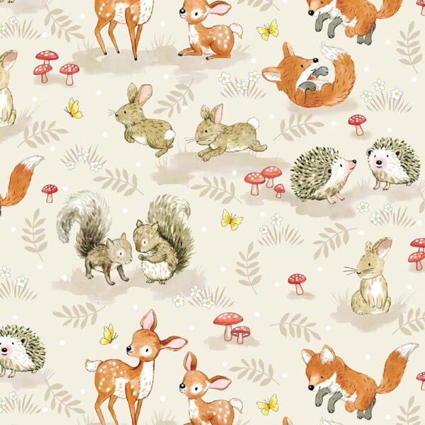 16C Woodland Baby Animals Cream From Little Acorn (4117)