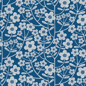 55 Brynn Blue Blooming Colour 2 Wide Backing (16450W)