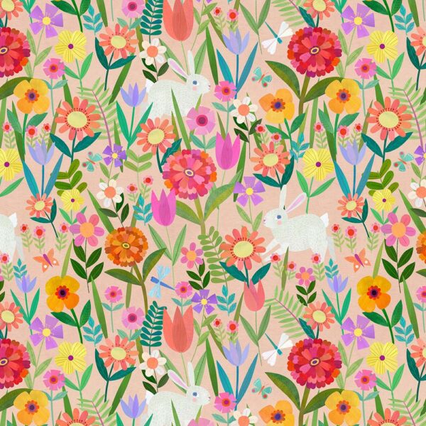 73 Bunnies and Flowers Multi Enchanted Unicorn (4115)