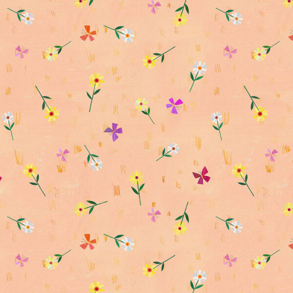 74P Forest Floral Peach Enchanted Unicorn (4115)