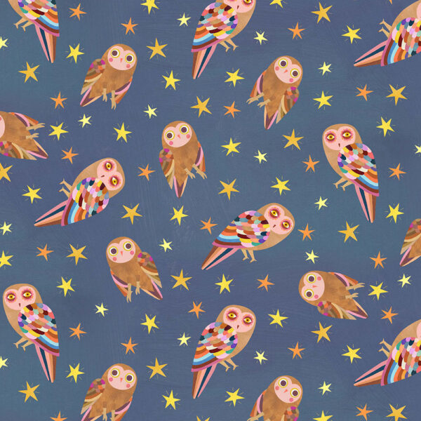 76N Enchanted Owls Navy Enchanted Unicorn (4115)
