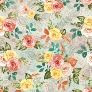 83 Roses Seafoam Gone Country Wide Backing (14809W)