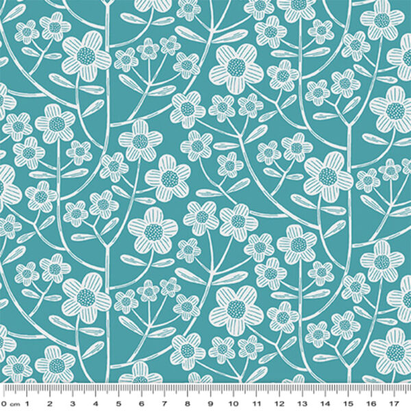 84 Brynn Turquoise Blooming Colour 2 Wide Backing (16450W)