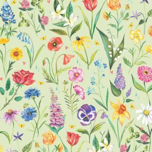 3342 Meadow Flowers Light Fern A Prairie Heart (4172)