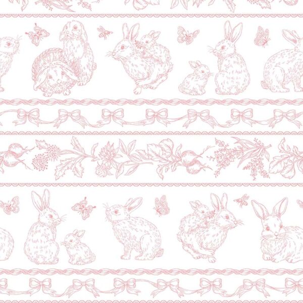 70BL Bunny Garden Stripe Blush Sweet Little Bunny 4184
