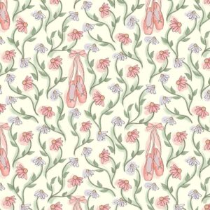 92 Ballet Shoe Floral Cream Swan Lake 4183