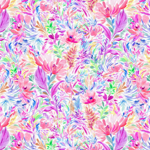 12393 Sketchbook Floral White Miller Widebacks (3078)